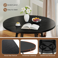 Giantex 118cm Dining Table for 4-6 People, Round Kitchen Table with 8 Metal Supporting Legs