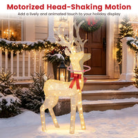 Lighted Golden Christmas Reindeer with 130 Warm Yellow LED Lights