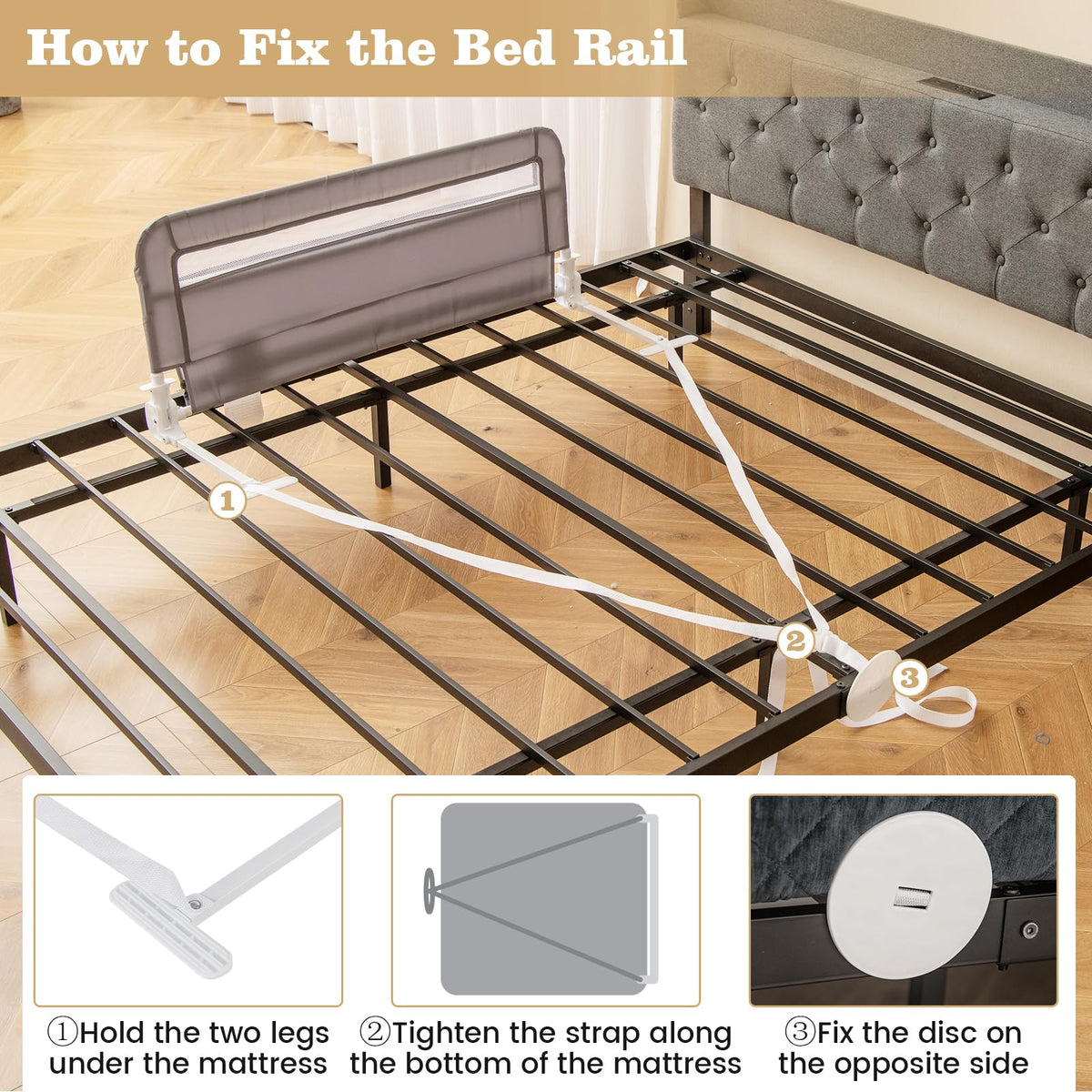 Bed Rail Guard for Toddlers with Removable and Washable Cover