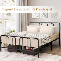 Metal Bed Frame, Modern Bed Frame with Headboard & Footboard