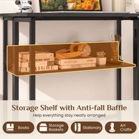 Giantex 80cm Small Folding Computer Desk w/Storage Shelf, Drop Leaf