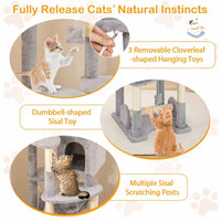 176 cm Tall Cat Tree Indoor Cat Tower Pet Furniture with Sisal Scratching Posts