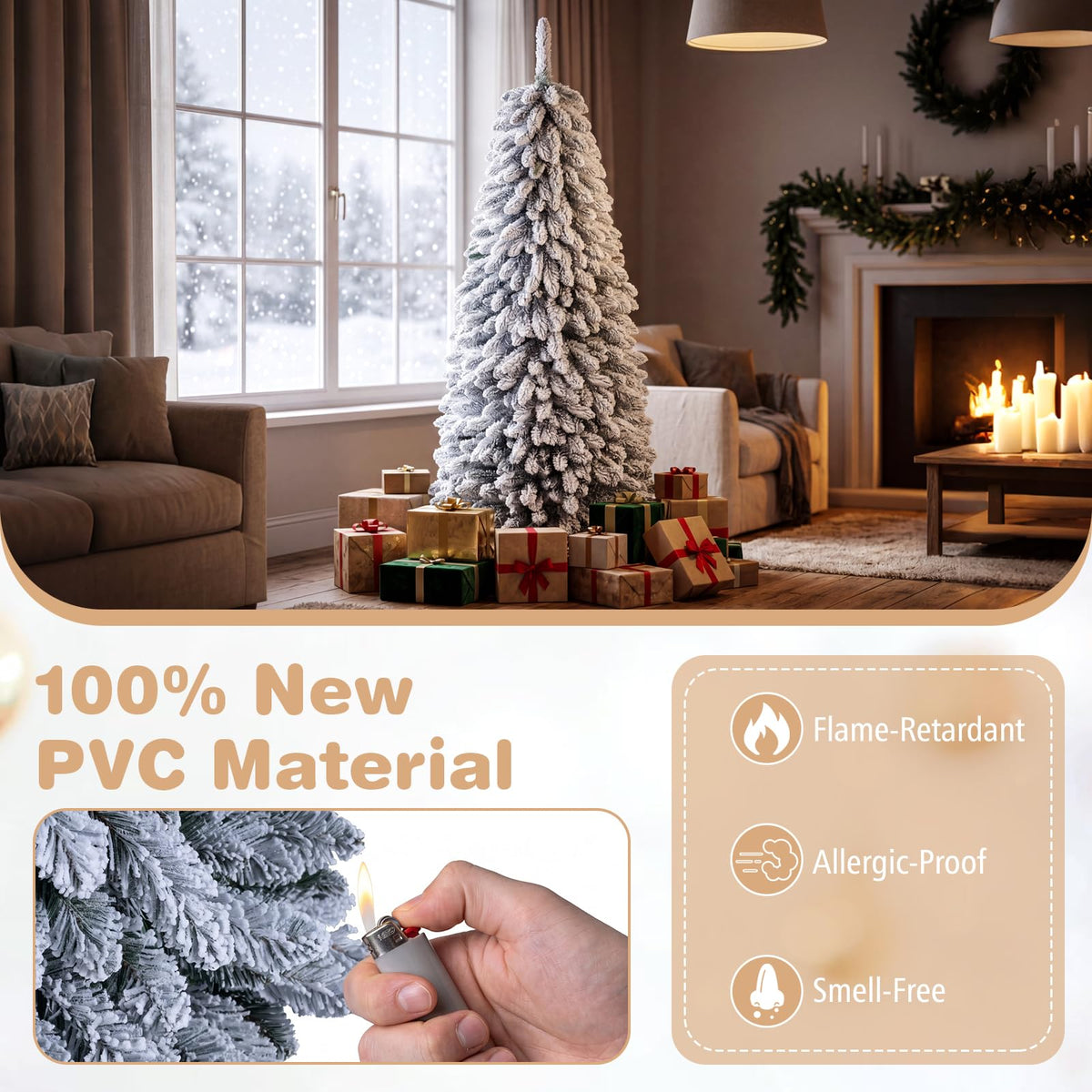 180/210cm Pop up Christmas Tree with Snowy Branch Tips