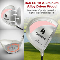 Men/Women's Complete Golf Club Set 9 Pieces, Includes 460cc Alloy Driver