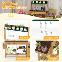 Outdoor Play Kitchen for Kids Wooden Toy Kitchen Playset with Removable Faucet
