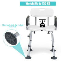 Non-Slip Shower Chair with Shower Buckle and U-Shaped Cutout