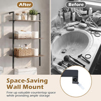 3-Tier Industrial Wall Mounted Shelves Wooden Floating Shelving Unit