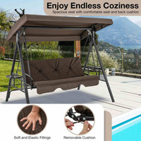 2-in-1 Patio Convertible Swing Chair to Flat Bed