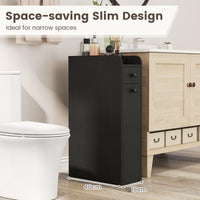 Giantex Slim Storage Cabinet, Narrow Bathroom Cabinet w/Slide Out Drawer & Spacious Top