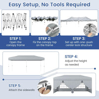 3 x 6 m Pop up Canopy Tent with 6 Sidewalls and Wheeled Bag