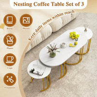 Nesting Coffee Table Set of 3, Stacking Side Tables