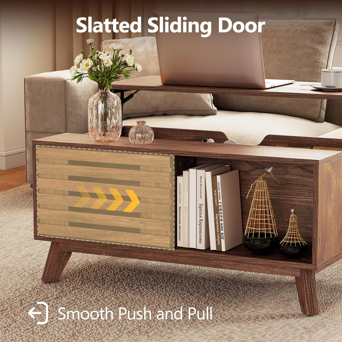 GIANTEX Lift Top Coffee Table with Hidden Compartment for Living Room