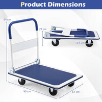 Folding Platform Truck with Swivel Wheels for Loading/Storage
