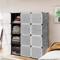 12-Cube Modular Storage Cabinet, DIY Plastic Shoebox