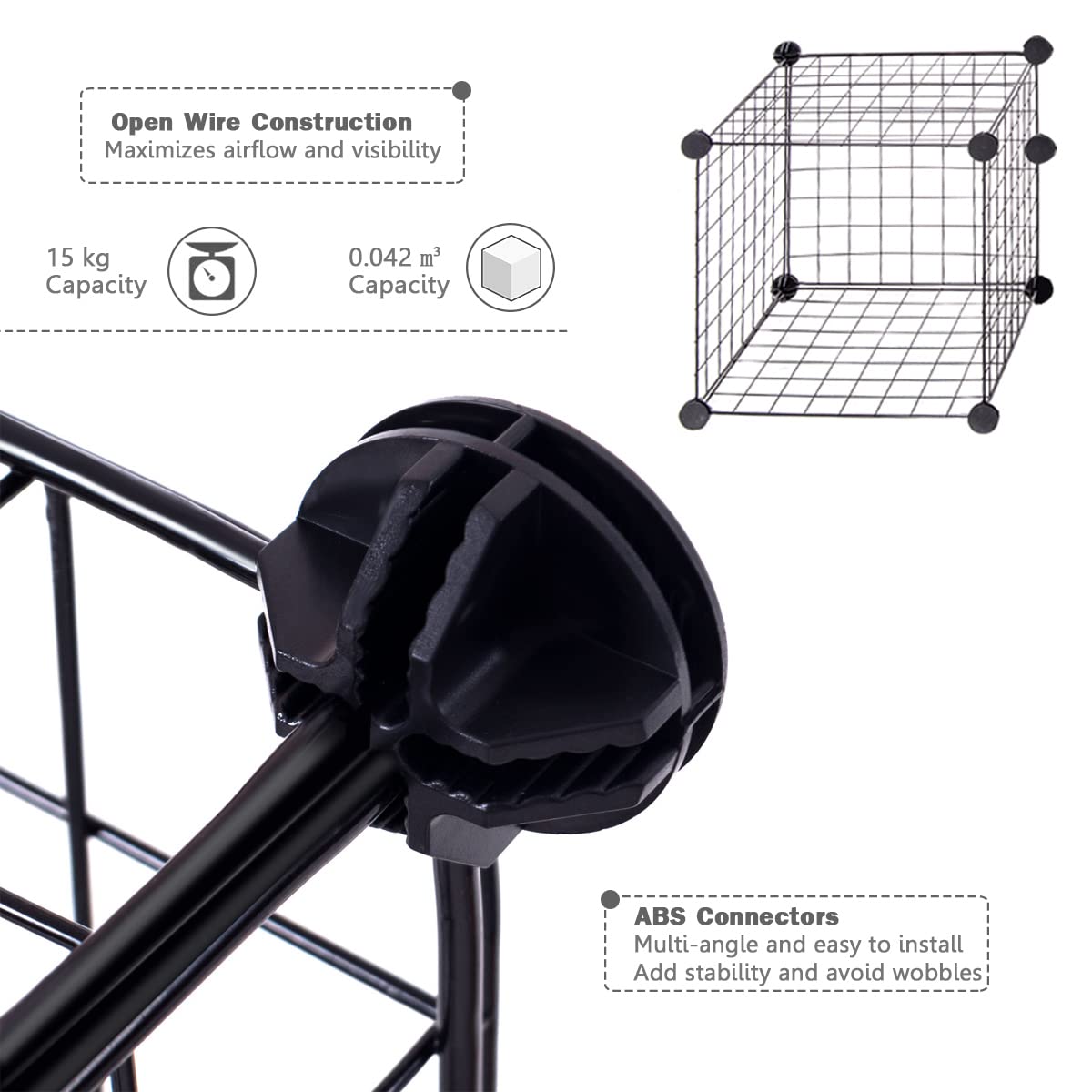 Giantex Metal Wire Cube Storage, 12-Cube Stackable Free Standing Cubby Storage Organizer Shelf