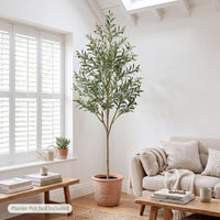 Giantex 190 cm Artificial Olive Tree with Life-Like Fruit & Leaves