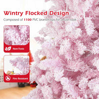 2.2M Snow Flocked Christmas Tree with 1100 Branch Tips and 450 LED Lights