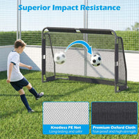 Soccer Goal Set for Backyard 182 cm x 120 cm Metal Frame Goal Post with Net & Anchoring System