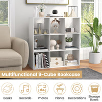 9-Cube Bookshelf, Modern Cubby Bookcase with Back