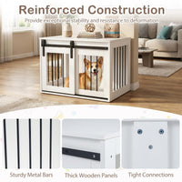Dog Crate Furniture, 80 cm Heavy Duty Dog Kennel with Sliding Barn Door