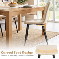 Giantex Dining Chairs Set of 4, Upholstered Fabric Kitchen Chairs