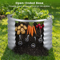 Galvanized Raised Garden Bed, Round/Rectangular Outdoor Planter Box