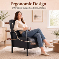 Giantex PU Leather Upholstered Armchair with Padded Seat & Back