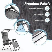 Large Folding Recliner with Awning and Headrest