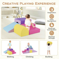 Kids Climb and Crawl Foam Block Play Set, 4-Piece Toddler Soft Building Blocks Structures Set for Children Development