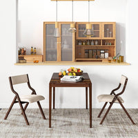 Giantex Folding Dining Chair Set of 2, Wooden Upholstered Dining Chairs
