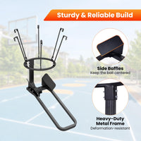 180 Degree Heavy-Duty Basketball Return Attachment with 6 Sturdy Hooks
