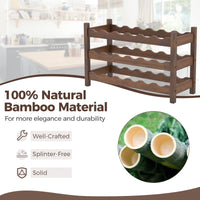 Giantex 3-Tier Bamboo Wine Rack, 18-Bottle Tabletop Wine Holder