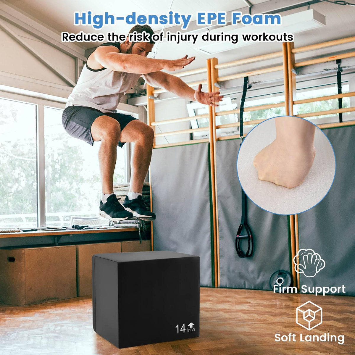 3 in 1 Foam Plyometric Box, 12/14/16 Inch Foam Jumping Box
