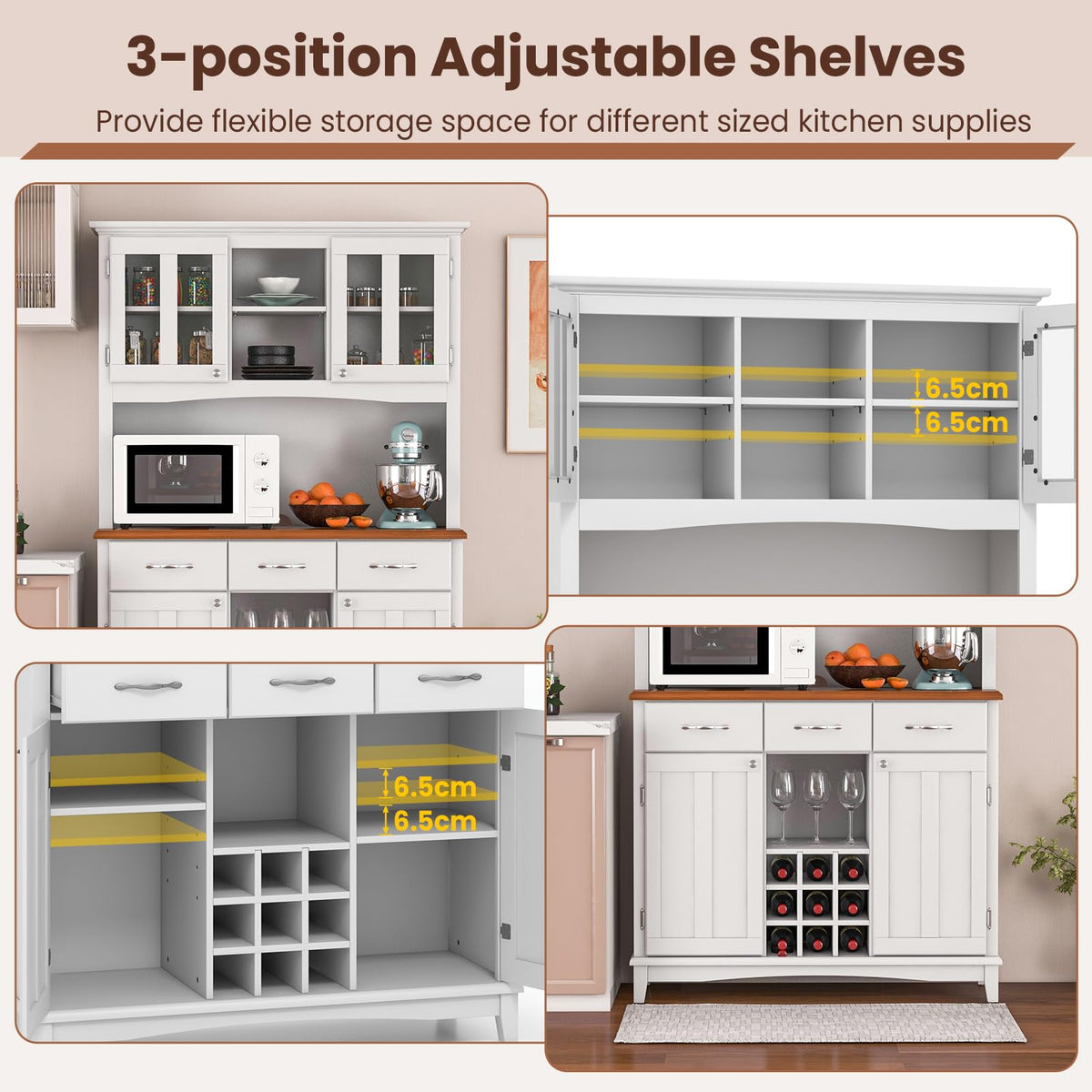 Kitchen Buffet with Hutch Tall Kitchen Pantry Cabinet