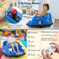 12V Electric Kids Ride on Bumper Car, Battery Powered Bumping Car with Remote Control