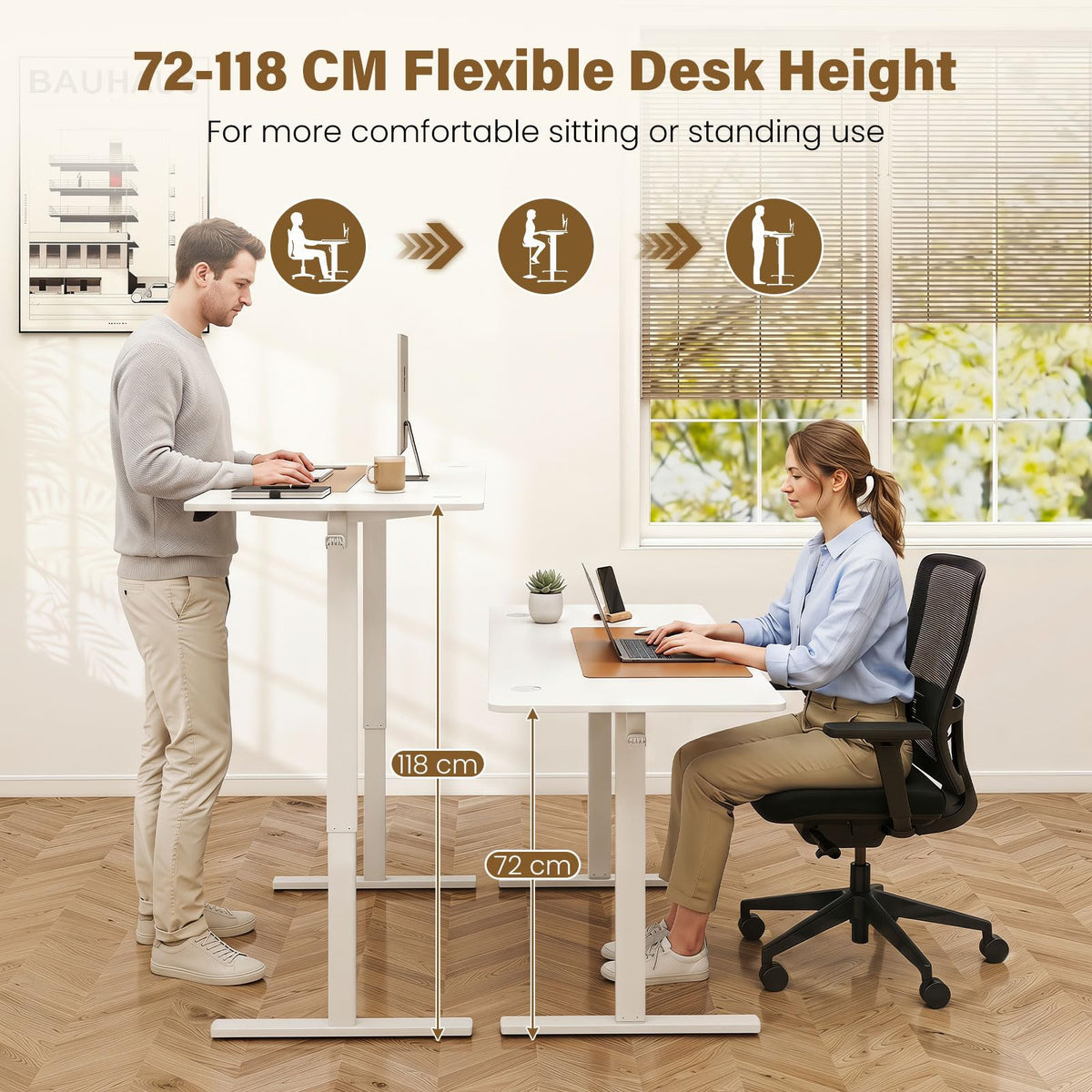 Giantex 160x60cm Electric Height Adjustable Standing Desk