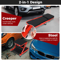 92 cm 2-in-1 Mechanic Creeper 150 kg Z Creeper Seat with Padded Seat