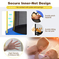 8FT Outdoor Trampoline with Galvanized Steel Frame and Enclosure Net