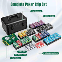 11.5 Gram Texas Holdem Poker Chip Set with 600 Pieces Chips
