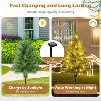 6-Pack Pre-Lit Artificial Christmas Tree 45CM Solar Powered Mini Xmas Trees