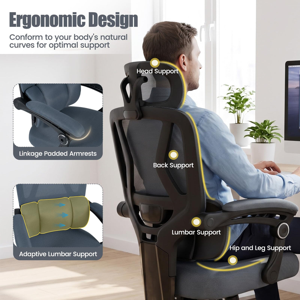 Giantex Ergonomic Office Computer Mesh Chair w/High Back