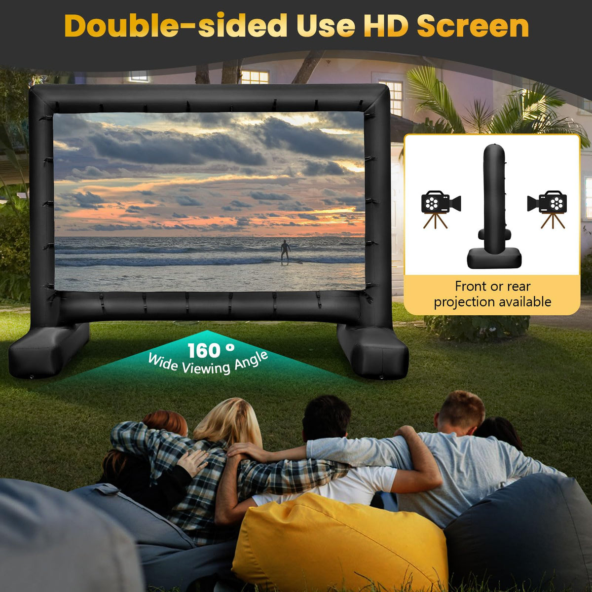 Inside Inflatable Projector Screen 14/15/16Ft Inflatable Movie Projector Screen, Inflatable Movie Screen ...