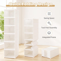 GIANTEX 6-Tier Folding Plastic Shoe Organizer Set of 2