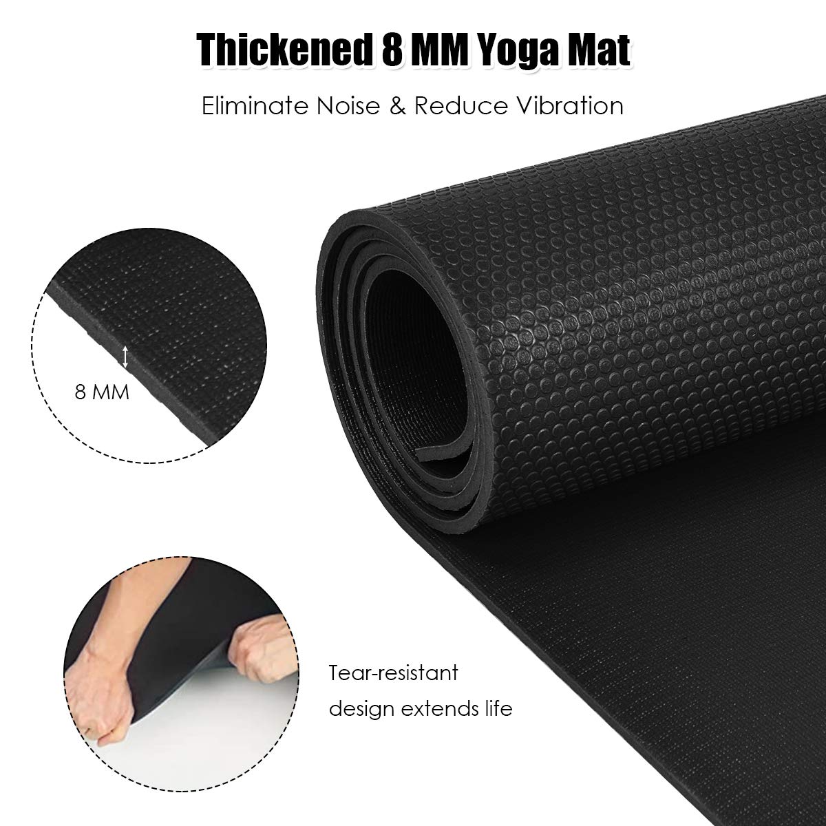 Yoga Mat, Exercise Yoga Mat with Double-sided Non-slip Design