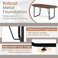180cm Conference Table, Large Oval Meeting Table for 10 People