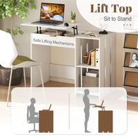 Giantex Lift Top Computer Desk, Modern Office Laptop Desk