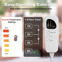 Electric Blanket Heated Mattress Pad with Overheat Auto-Off