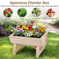 Set of 2 Wood Raised Garden Beds, Half-Barrel Planter Boxes