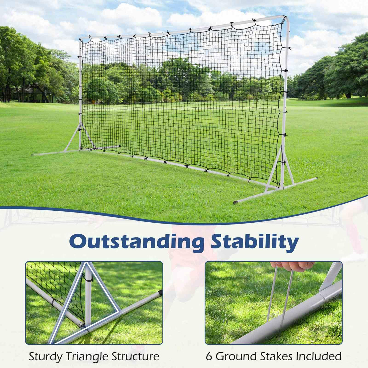 375cm x185cm Soccer Rebounder Net with Carrying Bag