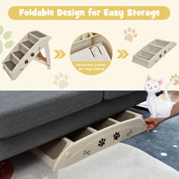 4 Steps Folding Dog Ramp Stairs, Portable Pet Climbing Ladder